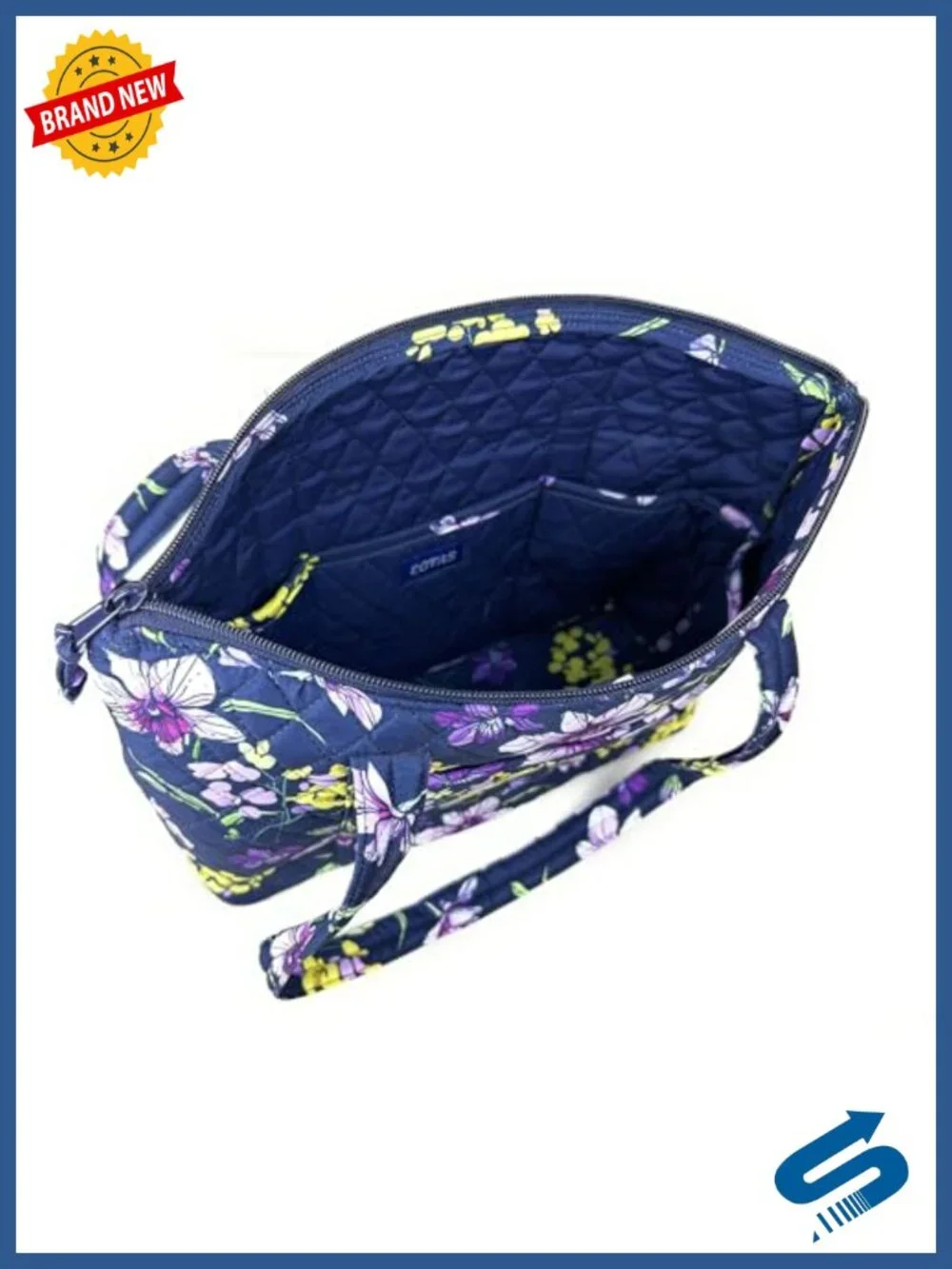 Quilted Microfiber Tote Bag with 10 Pockets Lightweight Travel Shopping